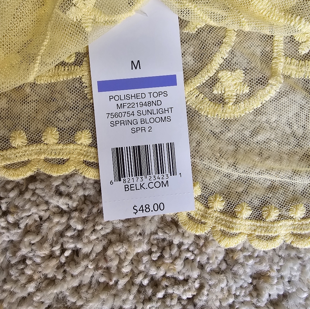 Belk woman's yellow blouse size medium.